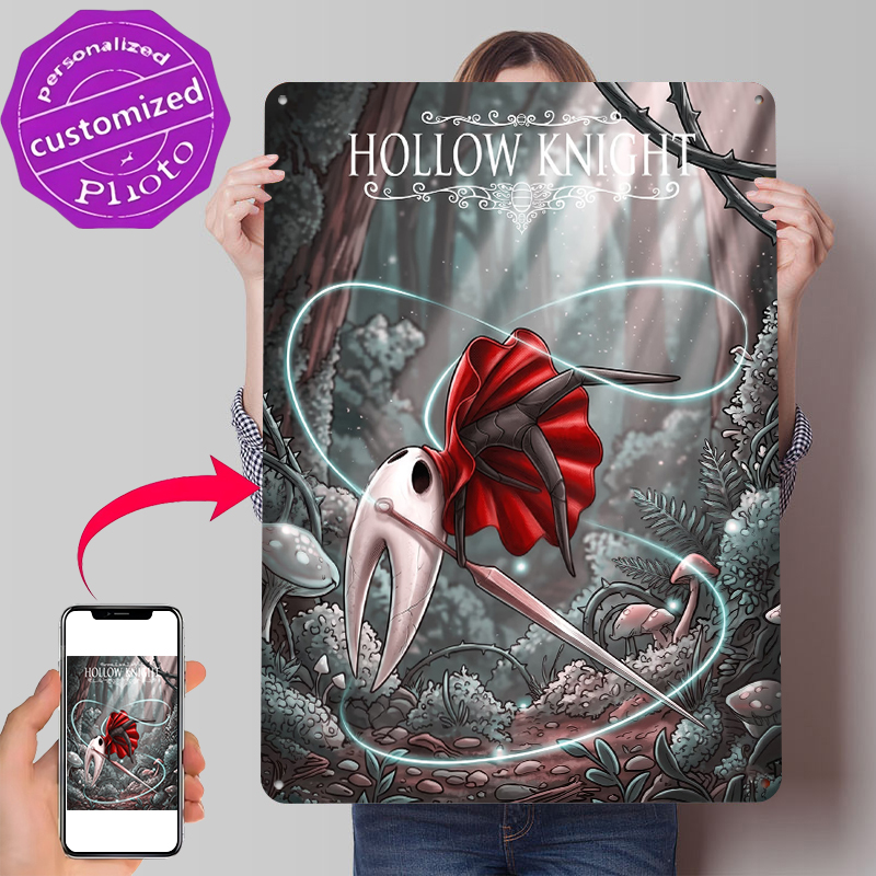 Retro Gaming At - Affiche métallique Hollow Knight Hornet, art