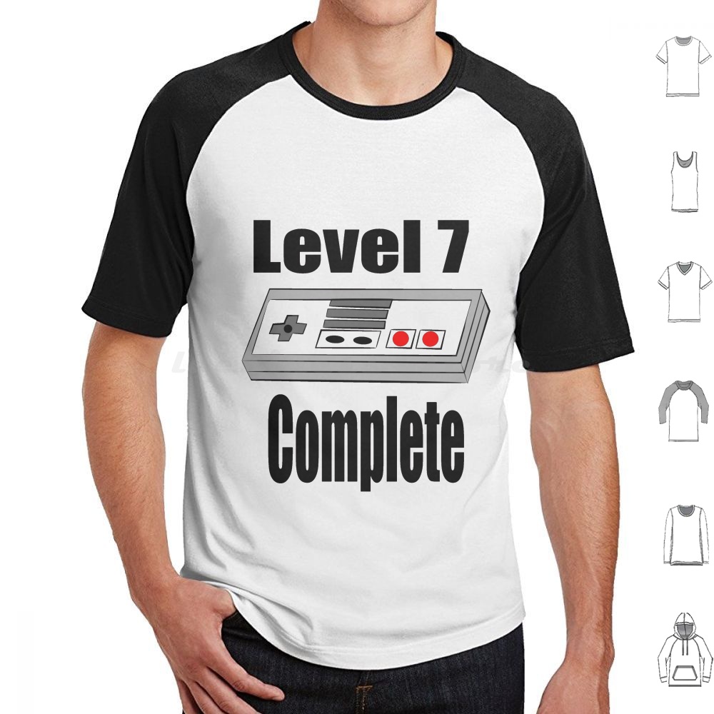 Retro Gaming T Shirts - T-shirt d'anniversaire Level 7 avec contrôleur