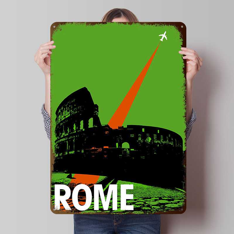 Retro Gaming At - Affiche en métal de voyage de