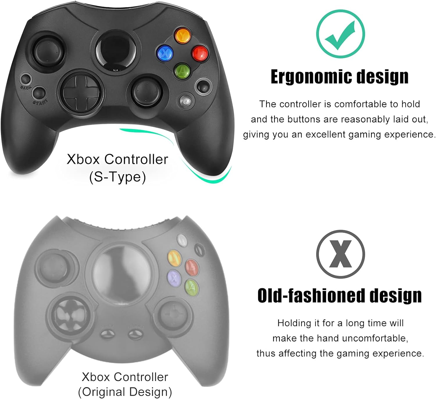 Retro Gaming Xbox One - Wiresmith Classic Contrôleur filaire d'origine Xbox