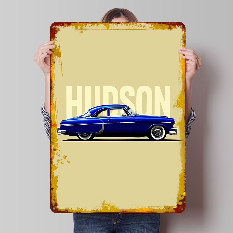 Retro Gaming At - Affiche en tôle de voiture classique