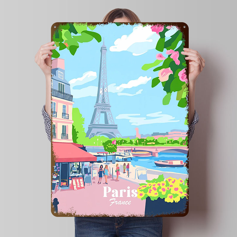 Retro Gaming France - Affiche de Paris, France, personnalisée, en