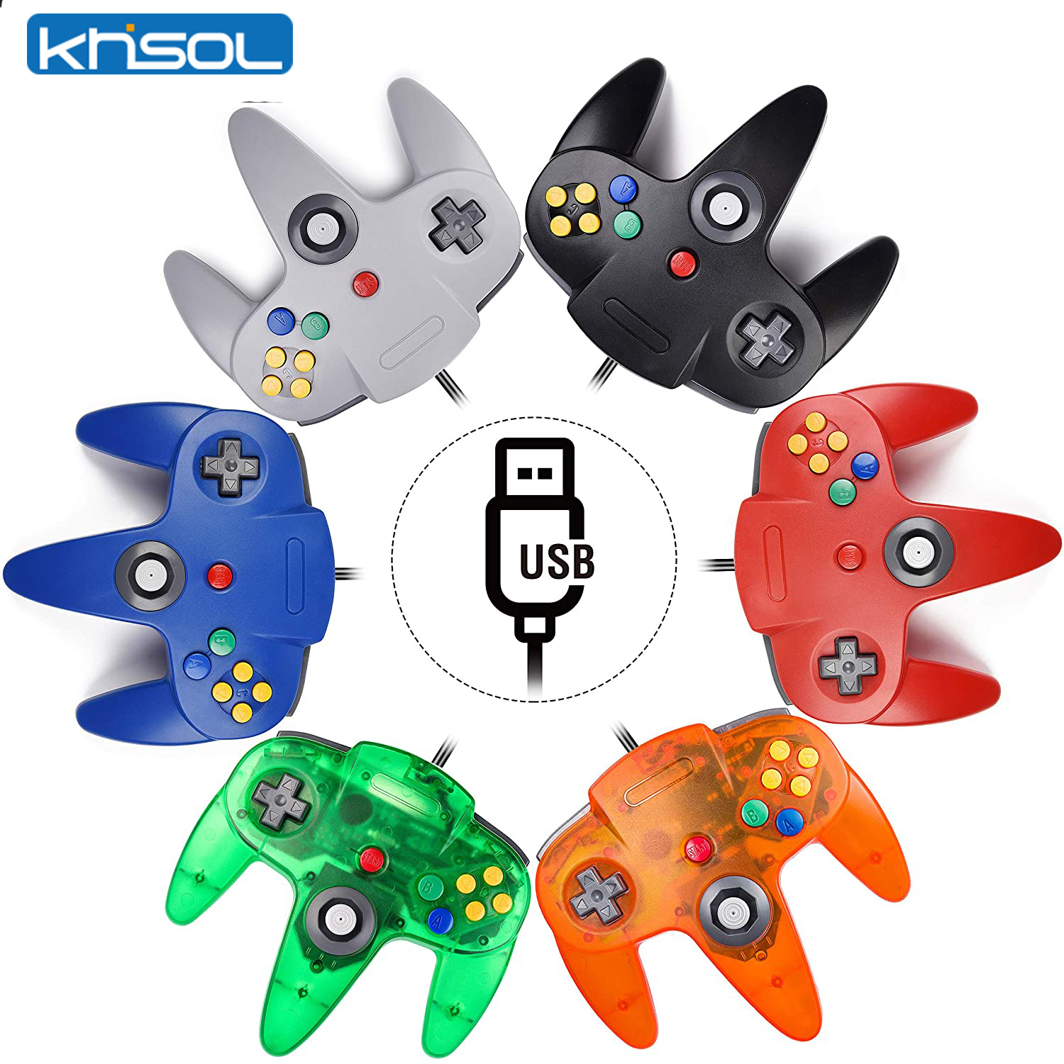 Retro Gaming Corps - N64 contrôleur classique USB filaire télécommande