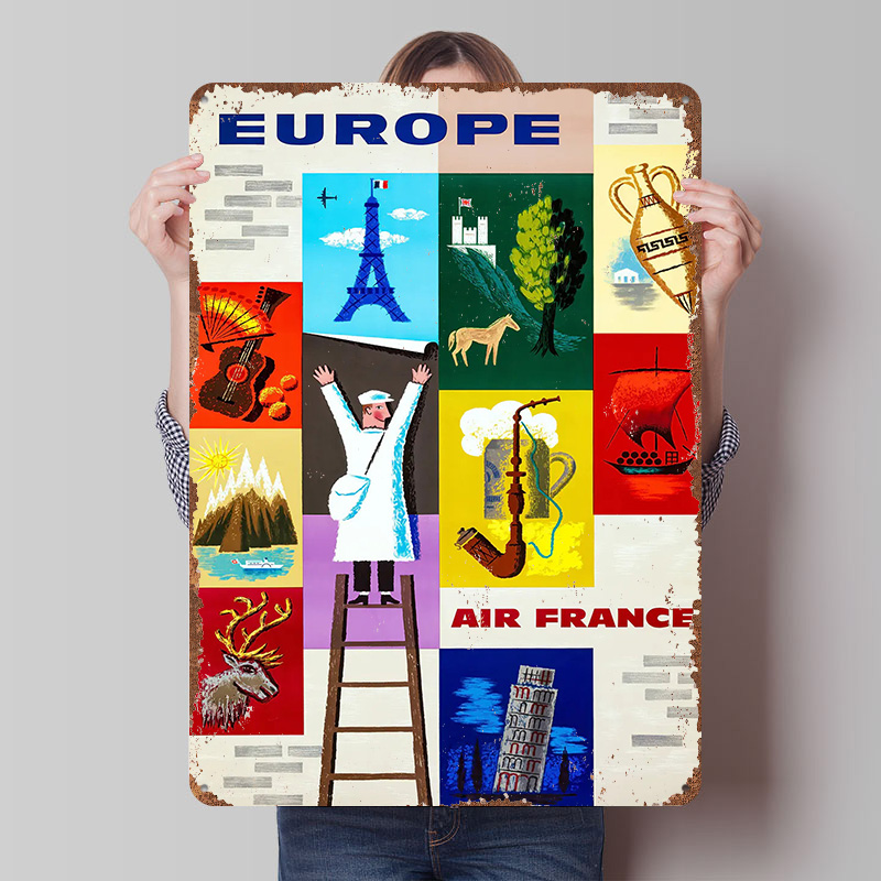 Affiche Métallique Europe Air  - Retro Gaming France avis et prix