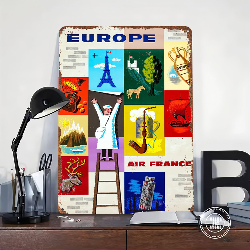 Affiche Métallique Europe Air  - Retro Gaming France avis et prix