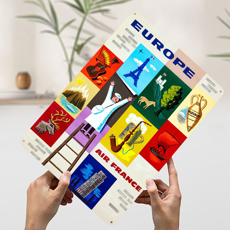 Affiche Métallique Europe Air  - Retro Gaming France avis et prix