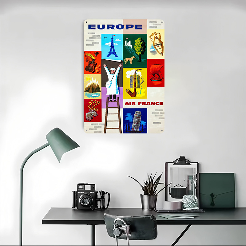Affiche Métallique Europe Air  - Retro Gaming France avis et prix