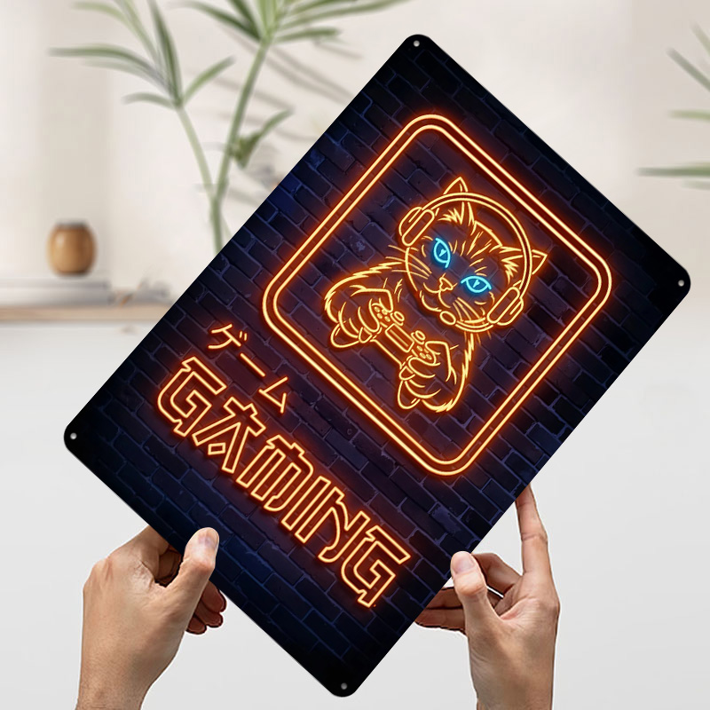 Affiche imprimée chat gamer né - Retro Gaming At avis et prix