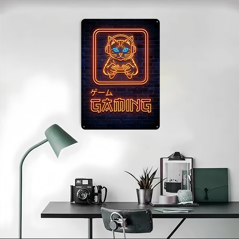 Affiche imprimée chat gamer né - Retro Gaming At avis et prix